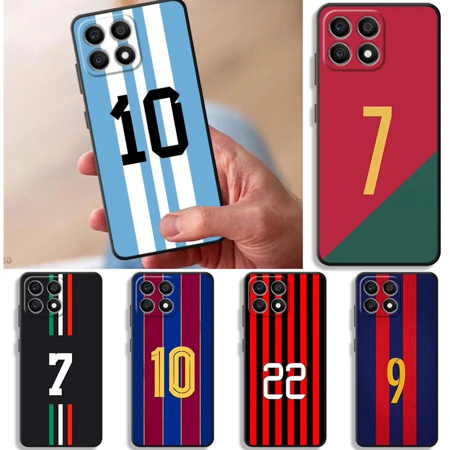 Case for Honor X5b X6 90 Magic5Lite 70 X8 X7 X9a 200 400 Lite 8X Black Soft Phone Cover Football Star Digital Art