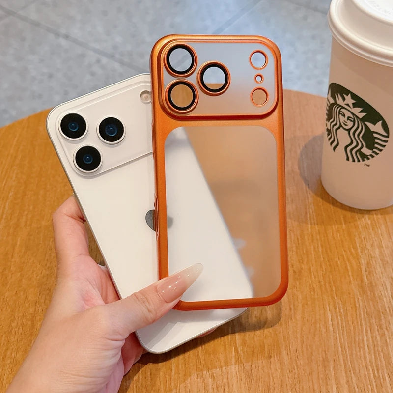 Luxury Soft Matte Phone Case For iPhone 11 12 13 14 15 16 17 Pro Max Plus Air Electroplating Silicone Bumper Back Cases Cover