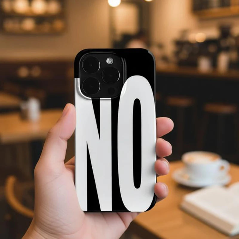 YES NO Simple Pure Phone Case For iPhone 17 16 15 14 13 12 Pro Max Mini 11 XR SE XS 8 7 Plus Air ProMax Cover