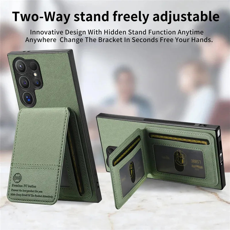 RFID-blocking Wallet with Card Holder Phone Case for Samsung S25 Ultra S24 S23 S22 Plus S21 FE A17 A07 A16 A26 A36 A56 5G Cover
