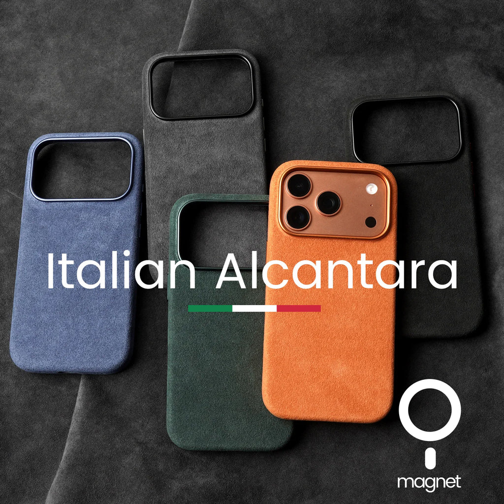 Italian for ALCANTARA Case for iPhone 17 Pro Pro Max Compatible MagSafe Luxury Suede Leather Supercar Suede Phone Cases Cover