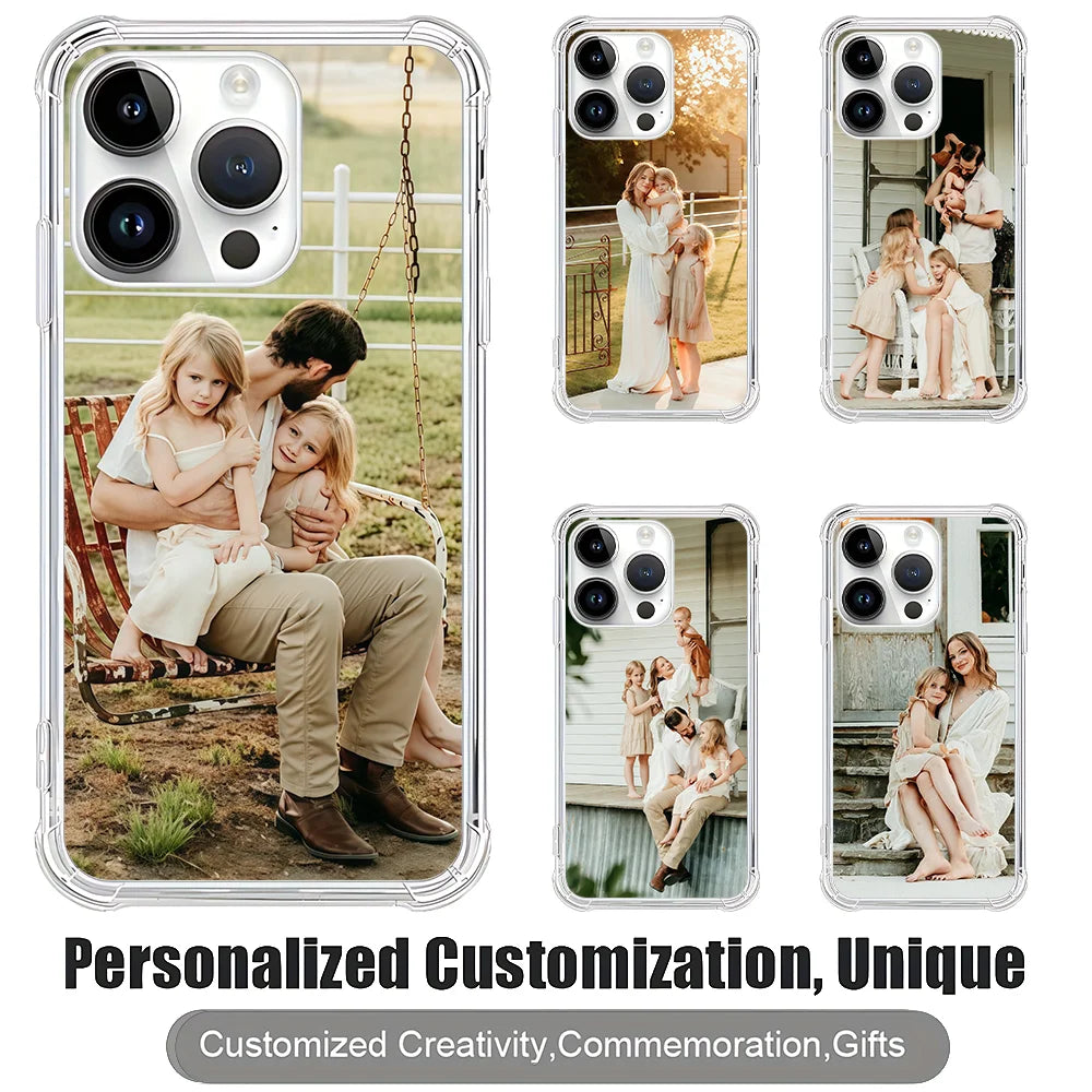 Customized DIY Photo Case For iPhone 17 16 15 14 13 12 11 Pro Max Mini SE 2020 2022 XS XR 6 7 8 Plus 16E Air TPU Soft Back Cover