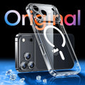Original Transparent Hard Magnetic Case For iPhone 17 Air 16 15 14 13 12 11 Pro Max Plus For Magsafe Silicone Frame Clear Cover