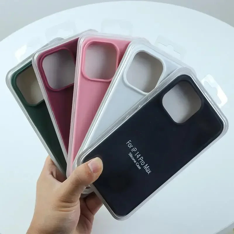 Official Case for Apple IPhone 17 Pro Max 16 Pro Max 15 14 Plus 13 12 Original Liquid Silicone Soft Shockproof Protect Cover