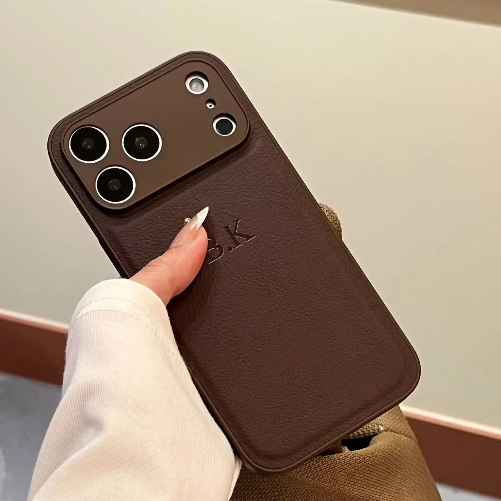 Personalized Phone Case For iPhone 17 16 15 14 13 12 11 Pro Max Plus 17Air Luxury PU Leather Customized Initials Name Gift Cover