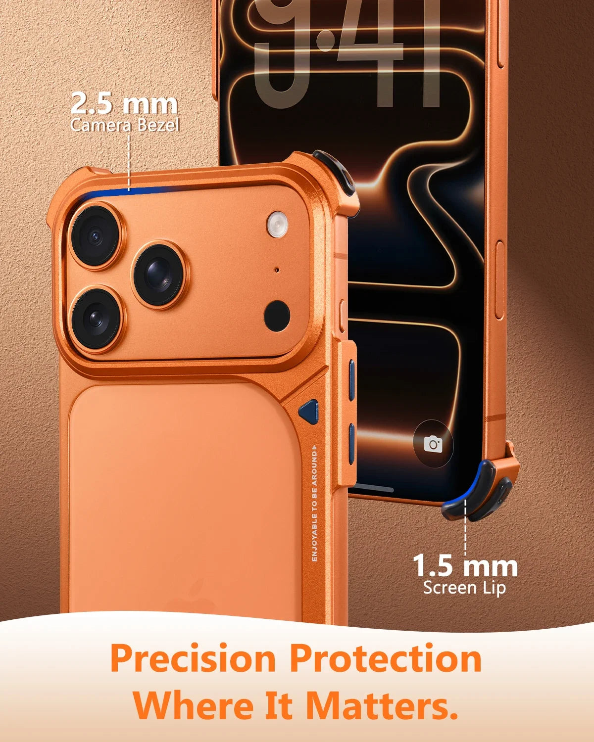 Eary Aluminum Metal Case for iPhone 17 Pro Max Slim Frameless Ultra-thin Shells Shockproof Drop Protection 9-Shaped Phone Cover