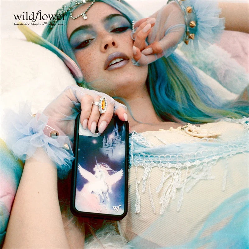 Wildflower ins Mazzy Joya Phone Case for iPhone 17 16 15 14 13 12 Pro Max Plus WF Fashion Unicorn horse shockproof Back Cover