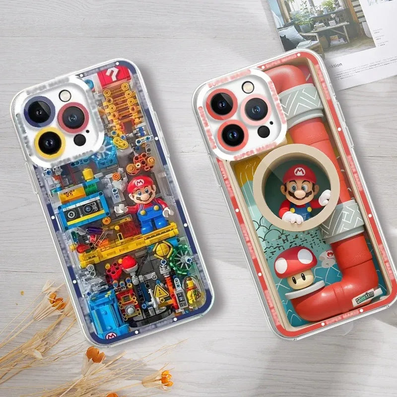 Cartoon Super M-Mario Blocks Phone Case For iPhone 17 Air 15 14 13 12 11 Pro Max 16 15 14 Plus Shockproof Soft Silicone Cover