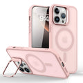 Matte Holder Phone Case For iPhone 16 Pro Max 14 11 12 13 15 Pro Max Mini 16 15 14 Plus Wireless Charging Case For Magsafe Cover