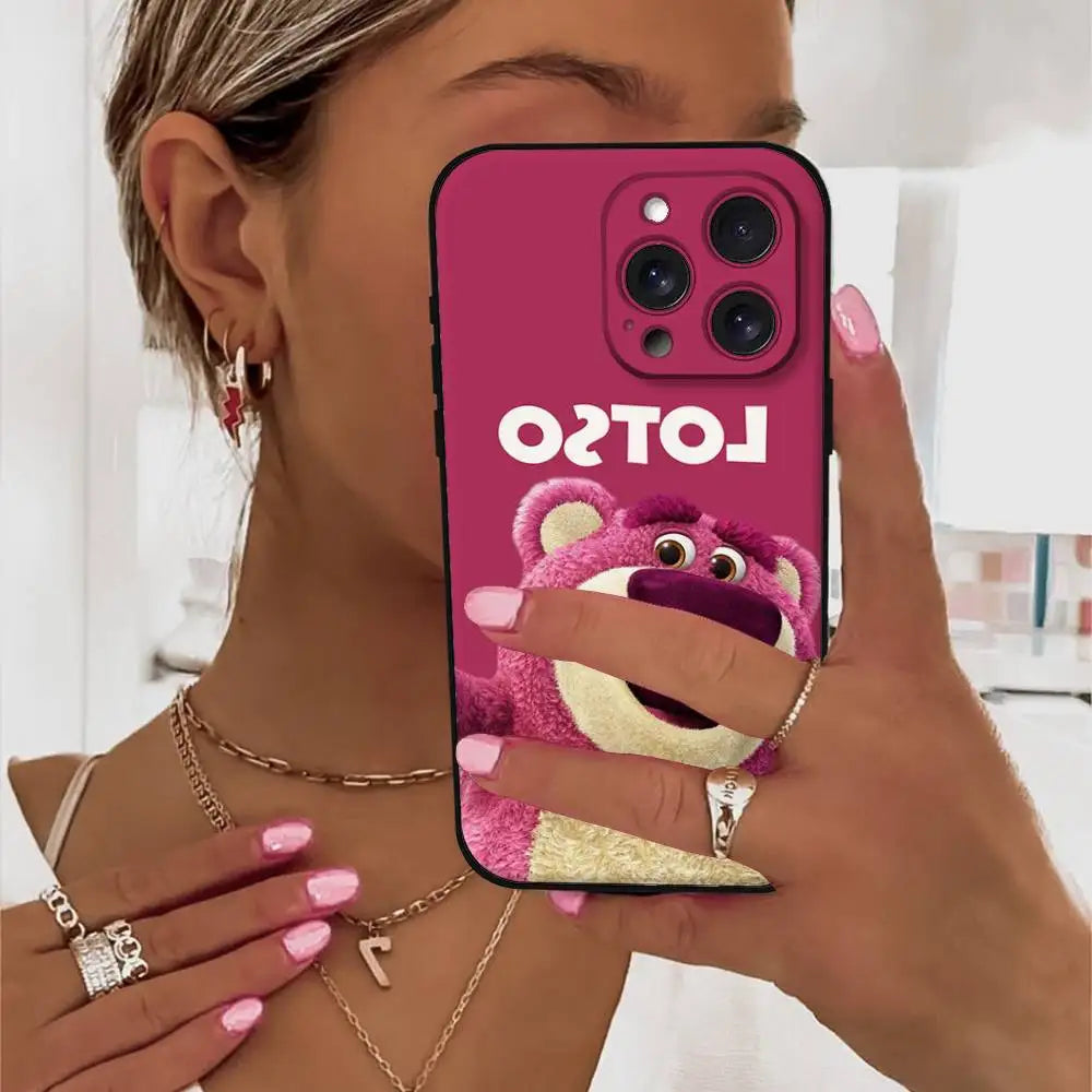 L-Lotso Huggin'Bear Phone Case For IPhone 17 15 Pro Max 14 Pro 12 11 13 Mini X XR XS 16 Plus SE Back Cover