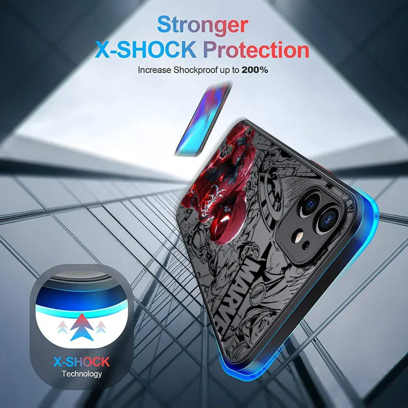 Iron Spider Man Captain America Phone Case For iPhone 17 16 15 Pro Max Case 14 13 12 11 Pro Max 16e 17e Air XS XR X 8 Plus Cover