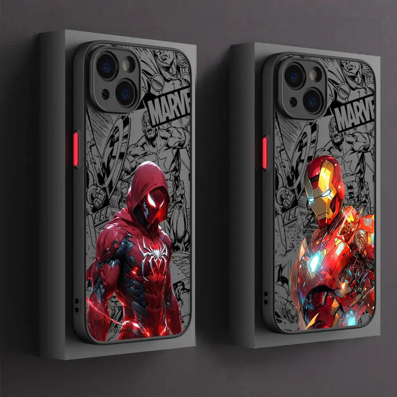 Iron Spider Man Captain America Phone Case For iPhone 17 16 15 Pro Max Case 14 13 12 11 Pro Max 16e 17e Air XS XR X 8 Plus Cover