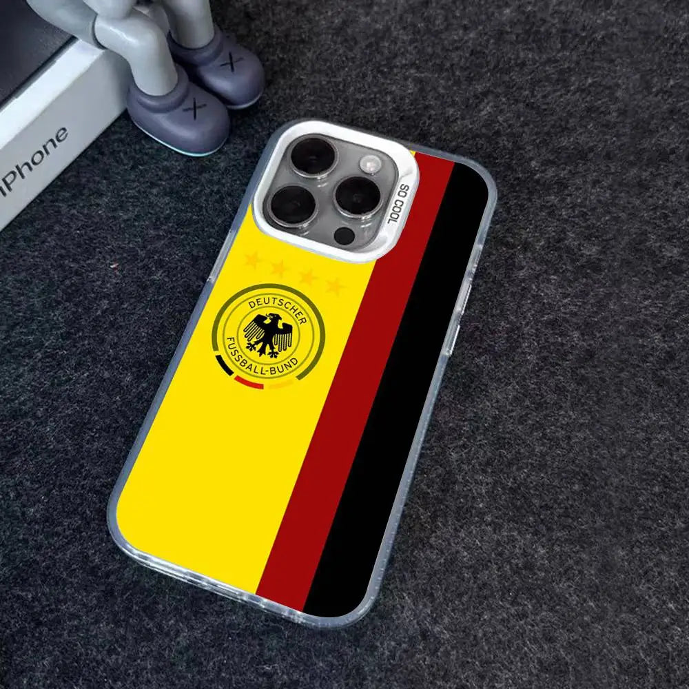 German Flag Phone Case For IPhone 17 16 15 14 13 12 11 Pro Max Plus Color Shockproof Back Silver Cover