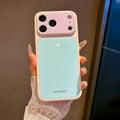Fashion Candy Color Crystal Glass Lens Protect Phone Case For iPhone 17 16 15 14 Pro Max Contrasting Color Shockproof Back Cover