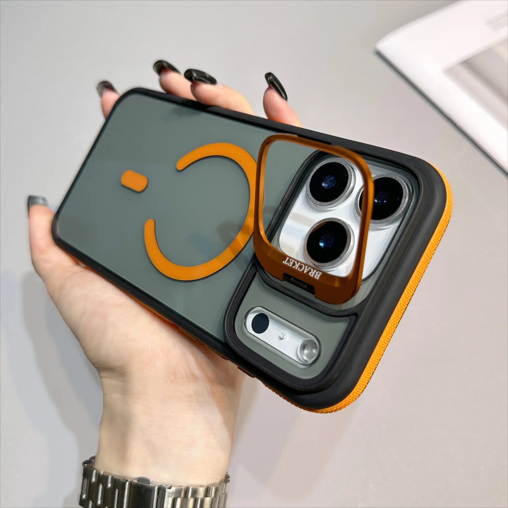 Luxury Matte Transparent For Magsafe Kickstand Stand Phone Case For iPhone 17 16 15 14 Plus 13 12 11 Pro Max Air Magnetic Cover