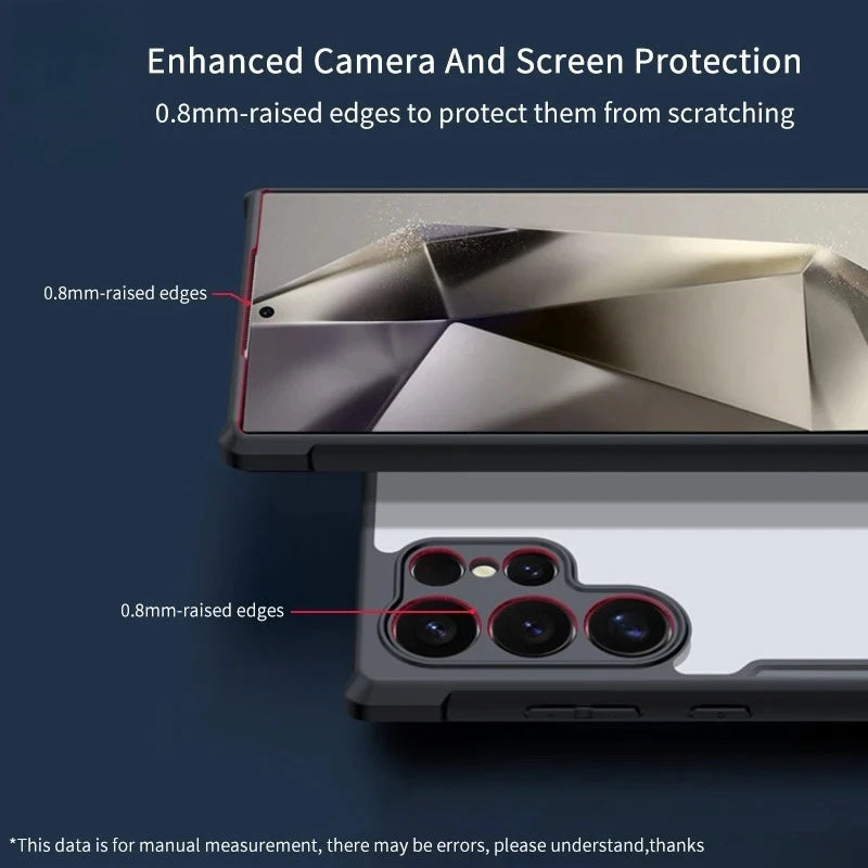 Four Corner Airbag Protection Transparent Phone Case for Samsung Galaxy S26 S25 Ultra S24 Plus 23 FE Edge Magnetic Charging Case