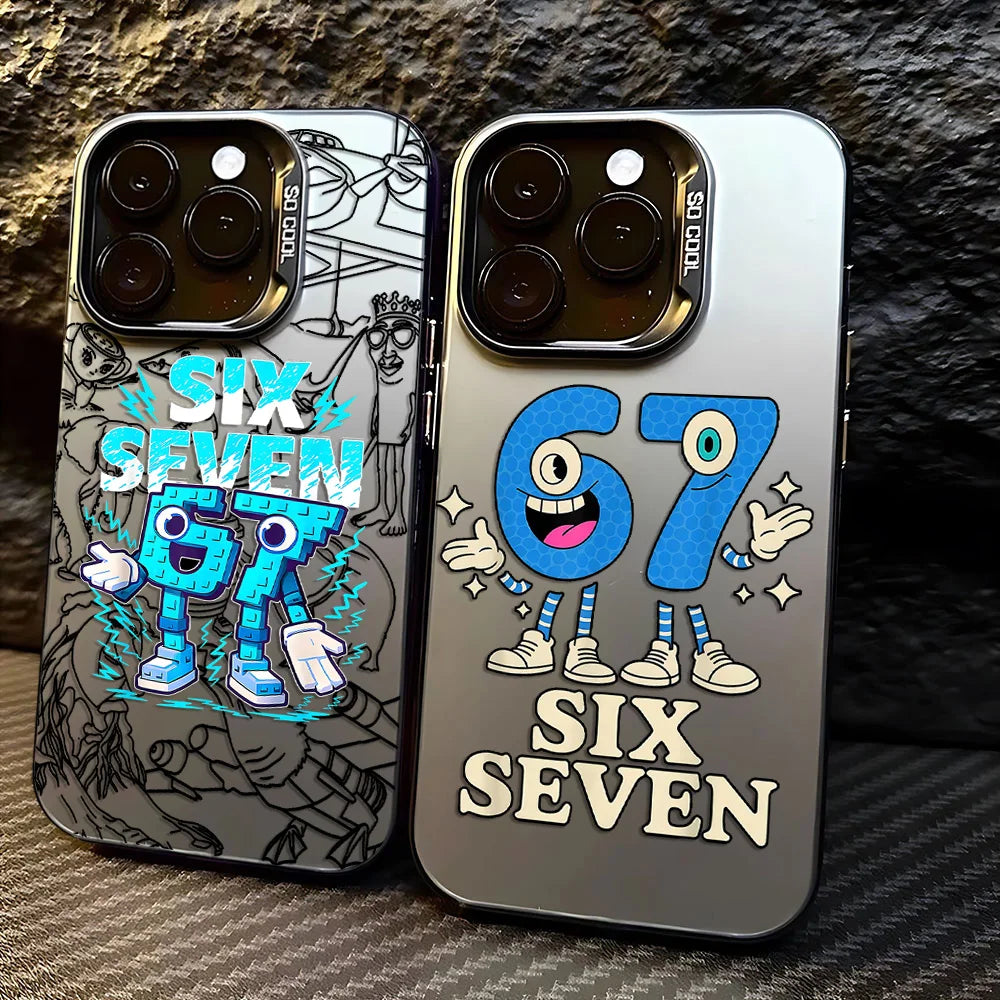 HOT Luxury Six Seven 67 Phone Case For iPhone 17 16e 16 15 14 13 12 11 mini Pro Max X XR XSMAX 8 7 Air Plus Anti Fall Matte