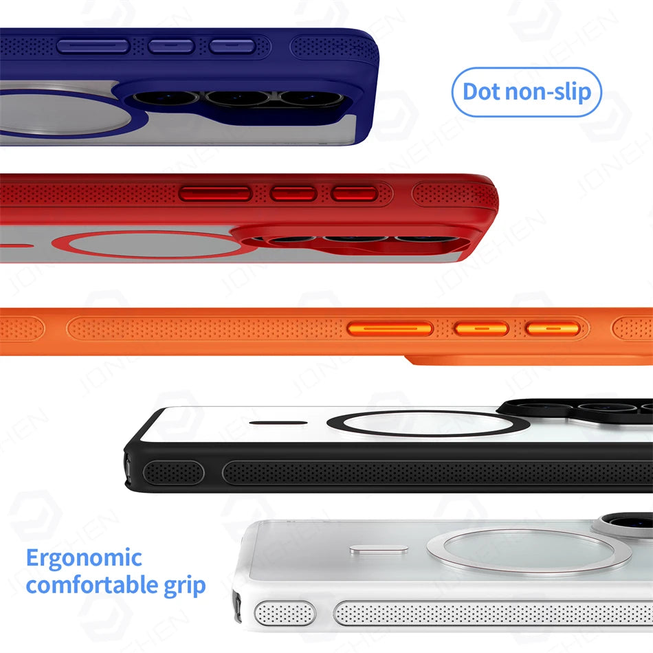 For Samsung Galaxy S26 Ultra S26 Plus Matte Translucent Magnetic Case Shockproof Hybrid Armor For Magsafe Wireless Charge Cover