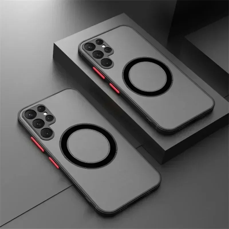 For Magsafe Case For Samsung Galaxy S26 S25 S24 S23 S22 S21 Plus Ultra FE Edge Note 20 9 8 Magnetic Matte Protective Phone Cover