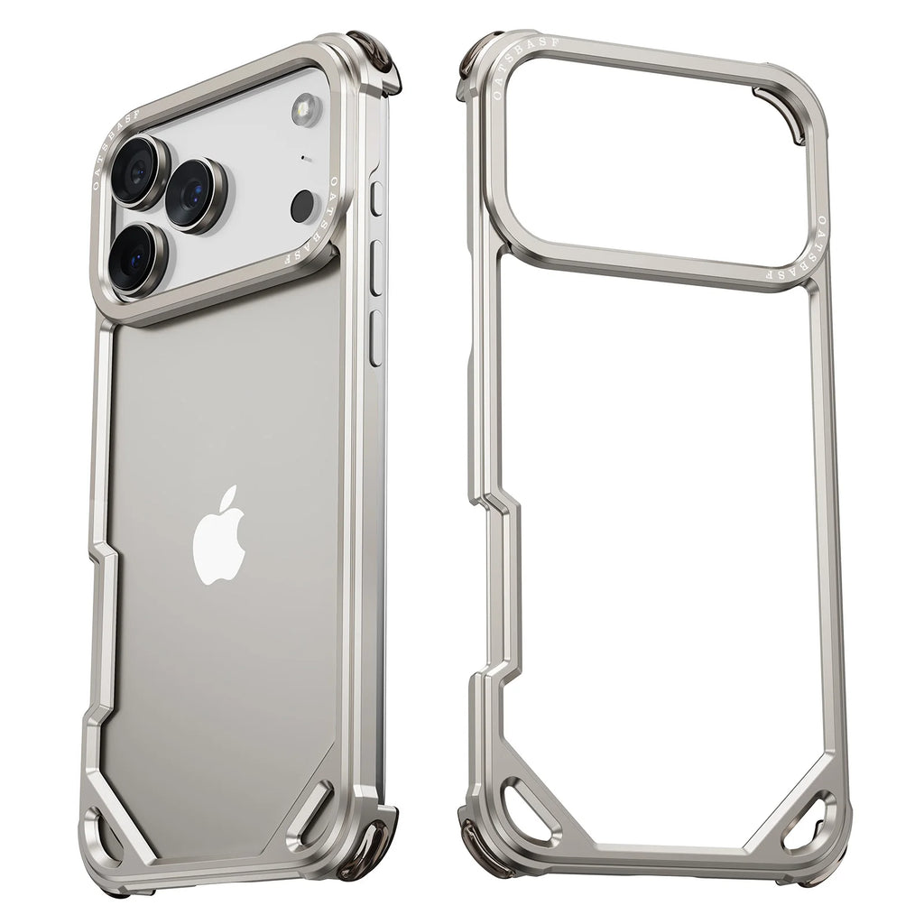 Eary Frameless Case for iPhone 17 Pro Max Air for Magsafe Metal Shockproof Protective Phone Cover Aluminum Alloy Anti-Drop Shell