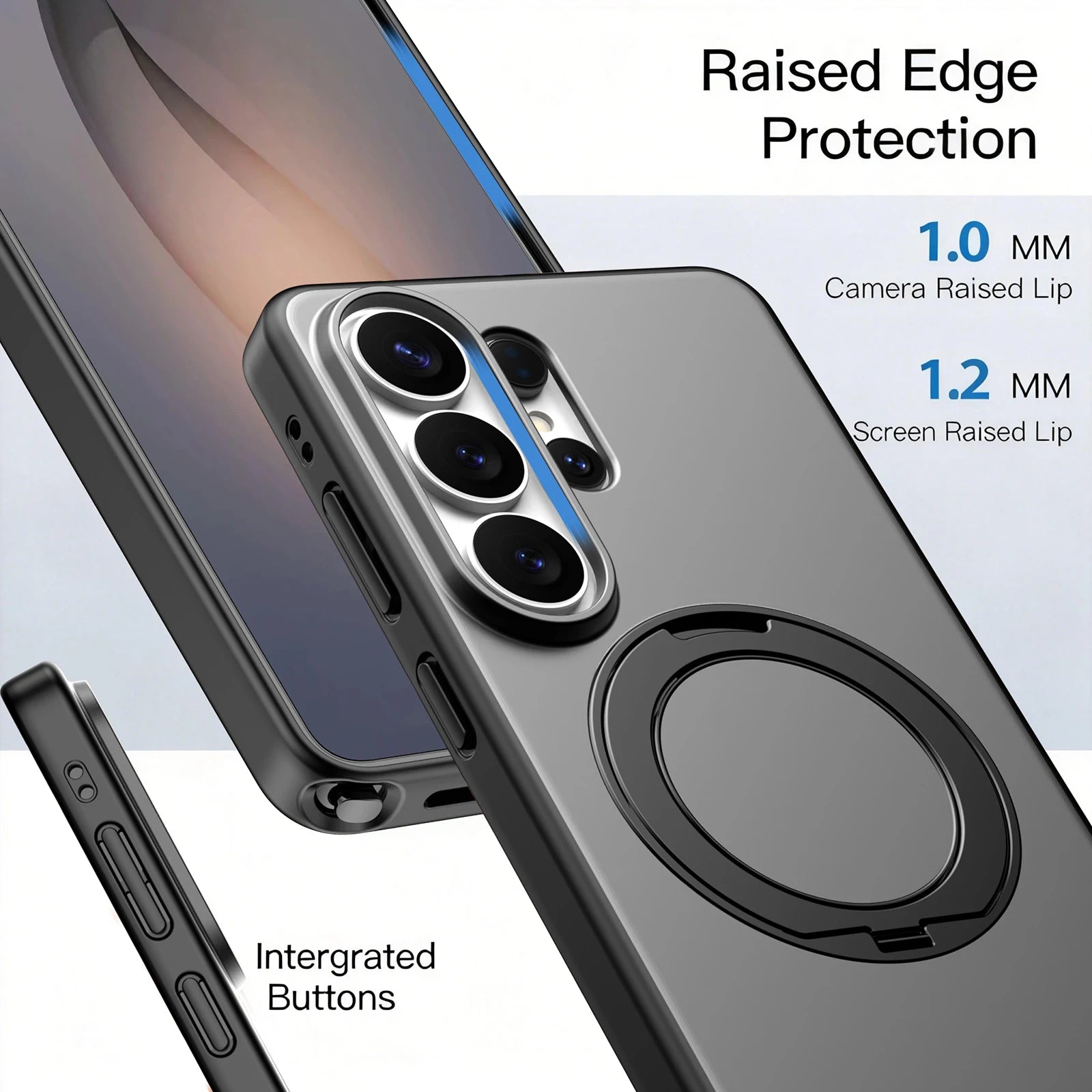 Translucent Armor Magnetic Phone Case For Samsung Galaxy S26 Ultra S26Plus S25Ultra S24Ultra 360° Rotating Bracket Matte Cover