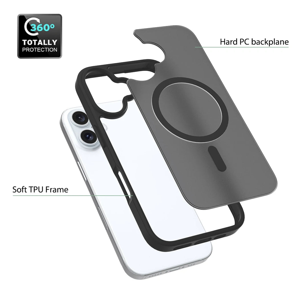 Luxury Matte Translucent For Magsafe Magnetic Case For iPhone 17 Air 16 15 14 11 13 12 Pro Max Hard Wireless Charging Back Cover