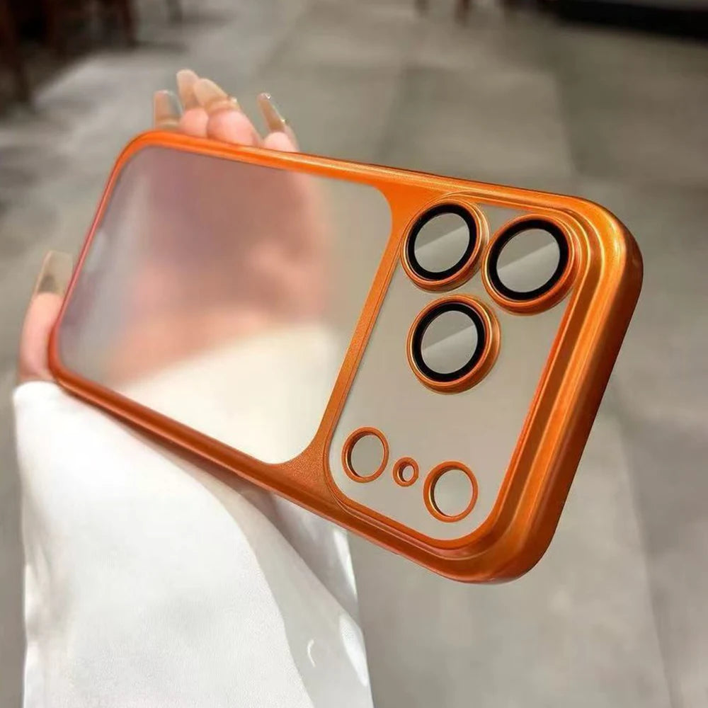 Phone Case For iPhone 13 14 15 16 17 Pro Max Plus Air Luxury Matte Soft Ultra Slim Plating Camera Film Protector Frosted Cover