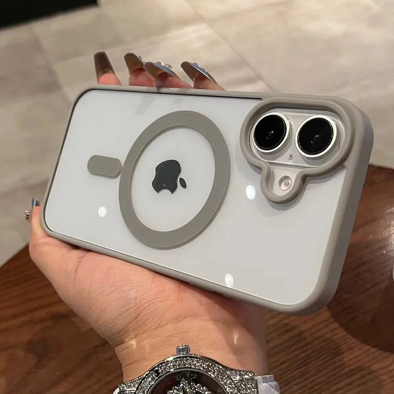 Luxury For Magsafe Transparent Case For iPhone 11 12 13 14 15 16 17 Pro Max Mini Plus Magnetic Wireless Charge Bumper Case Cover