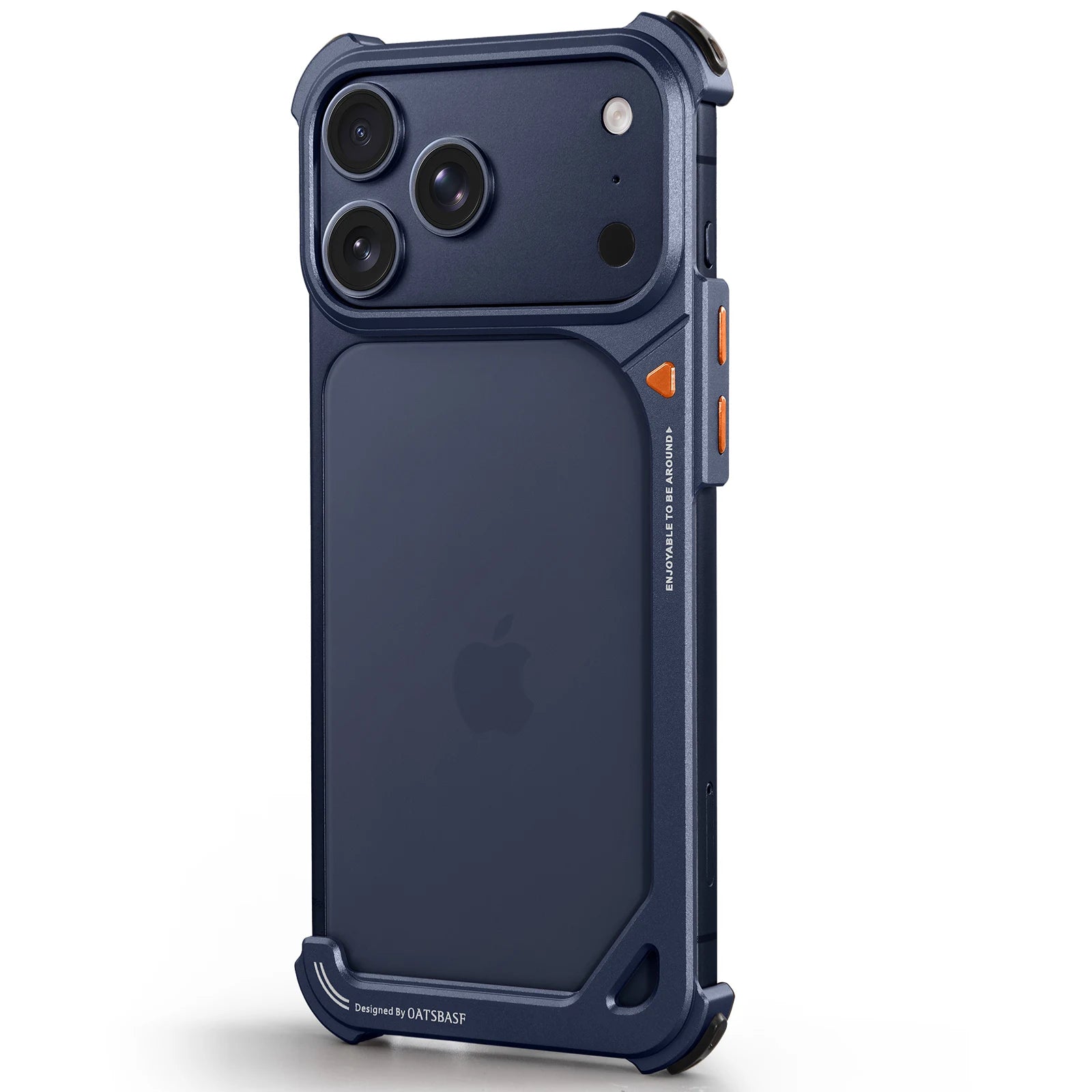 Oatsbasf Metal 9 Shape Phone Case for iPhone 17 Pro Max / 17 Pro Frame Phone Cover Slim Bumper Case Bare Phone Feel Shell