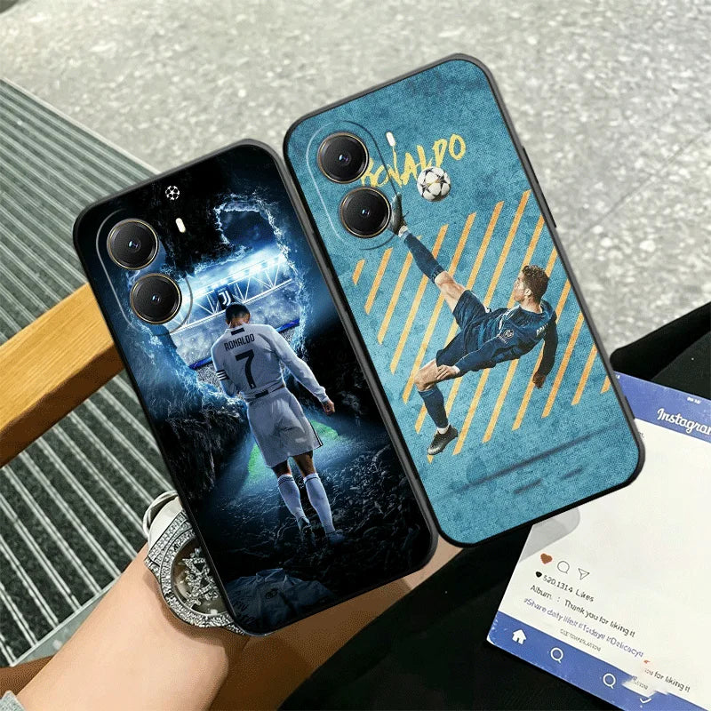 Football Star R-Ronaldo C-CR7 Soft Phone Case for Xiaomi Poco X5 X6 X7 X8 Pro Max X3 F7 F8 Ultra M8 M7 M6 M5 Redmi 15 15C 14C 13