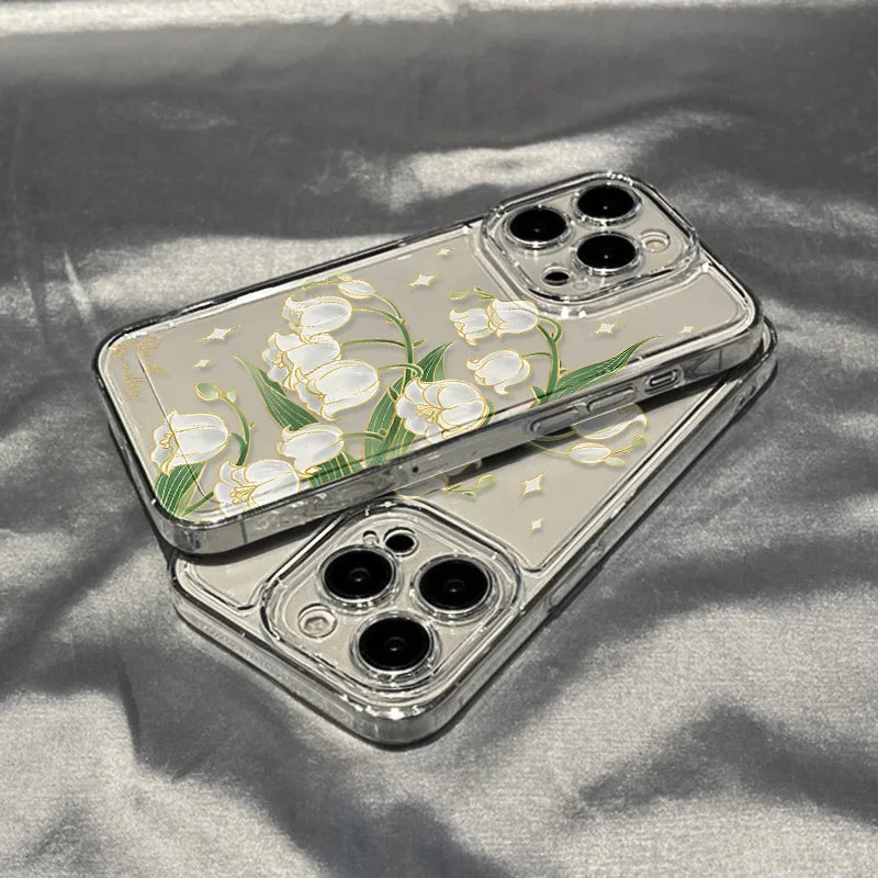 Shockproof Transparent Case For iPhone 15 16 13 11 12 14 Pro Max 7 8 Plus XR XS X SE Aesthetic Flower Cover Silicone Soft Funda