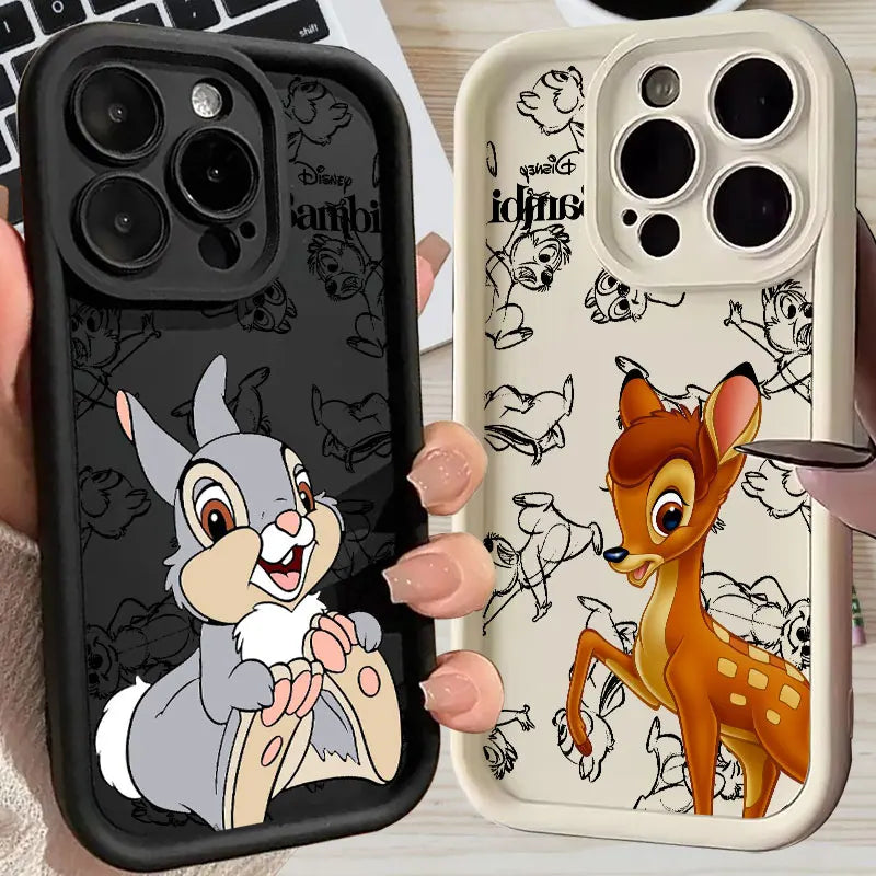 Disney Bambi Cute Silicone Case For Apple iPhone 17E 15 16 14 13 12 11 17 Pro Max 17 Air 16 Plus 16E Phone Protective Cover