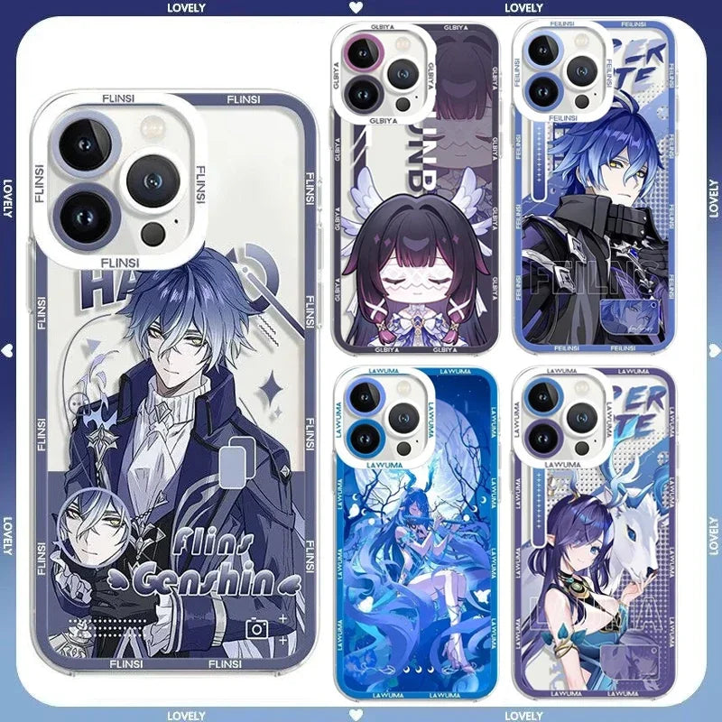 Genshin Impact Lauma Flins Columbina Case For OPPO A5X A3X A3 A5 Pro A60 A38 A18 A17 A16 A15 A78 A98 A35 A58 A54 A36 Clear Cover