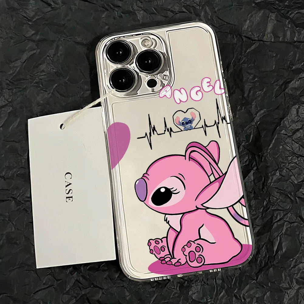 Stitch Couple case Phone Case For iPhone 17 Pro Max 16 15 14 Plus 13 12 11 Pro Max 8 7 Plus 16E 17E XR X Clear TPU Soft Cover