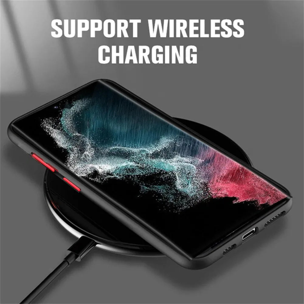Luxury Magsafe Wireless Charge Case For Samsung Galaxy S20 S21 S22 S23 S24 FE S25 Plus Ultra Shockproof Matte Clear Back Cover