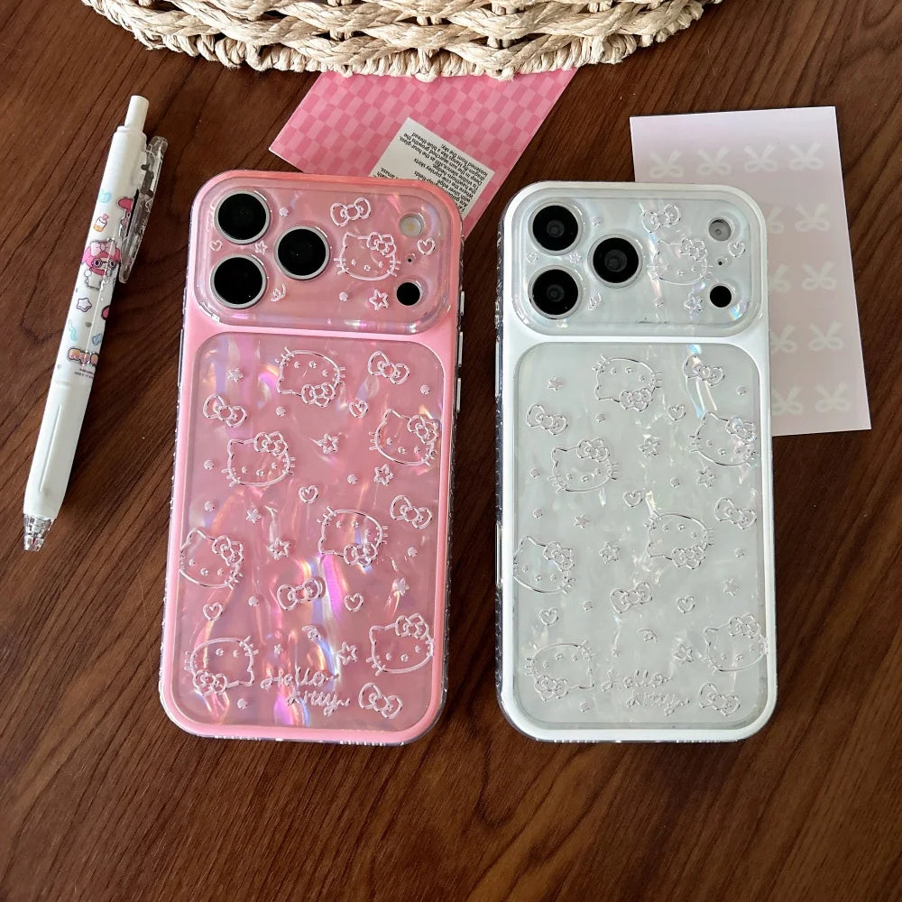 Sanrio Cute Full Hellokitty KT Cats Cartoon Phone Case For iPhone 15 16 17 Pro MaxHello Phone Case Camera Protection Back Cover