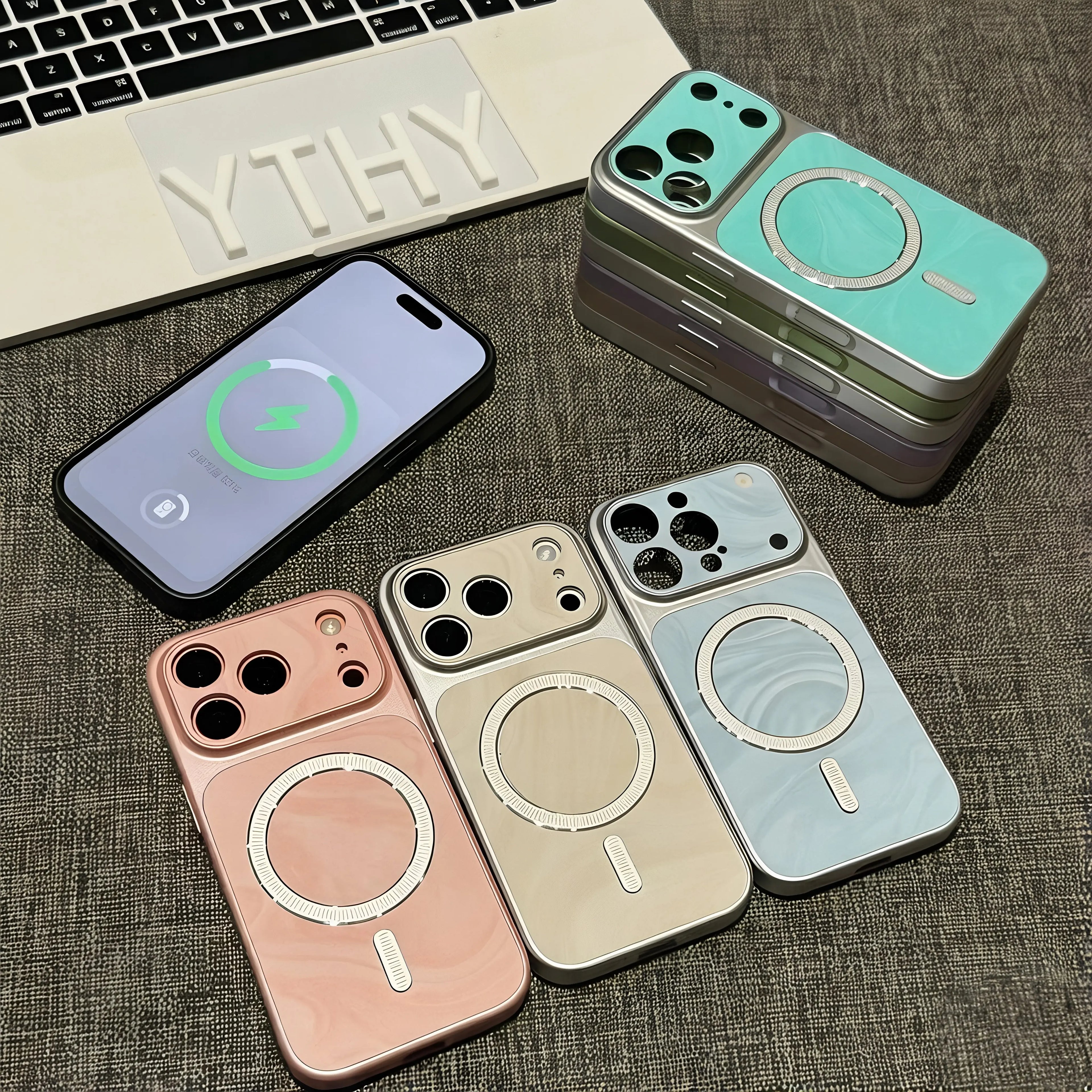 Water Ripples Large Window All-Inclusive Case for iPhone 17 13 12 11 Pro Max 16 15 14 Plus for Magsafe Wireless Charging Cover