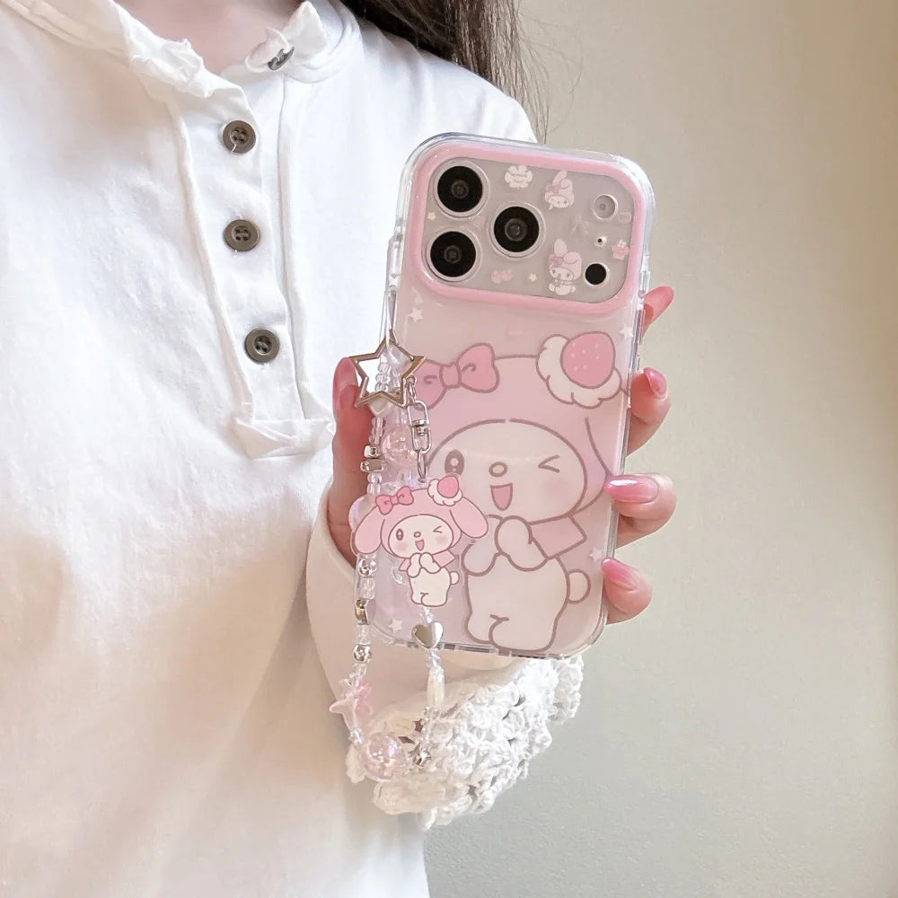 Luxury Strawberry Melody Hat Cinnamoroll Hot Sale Phone Case For iPhone 17 Pro 15 16 Pro Max Shockproof Protective Cute Cover