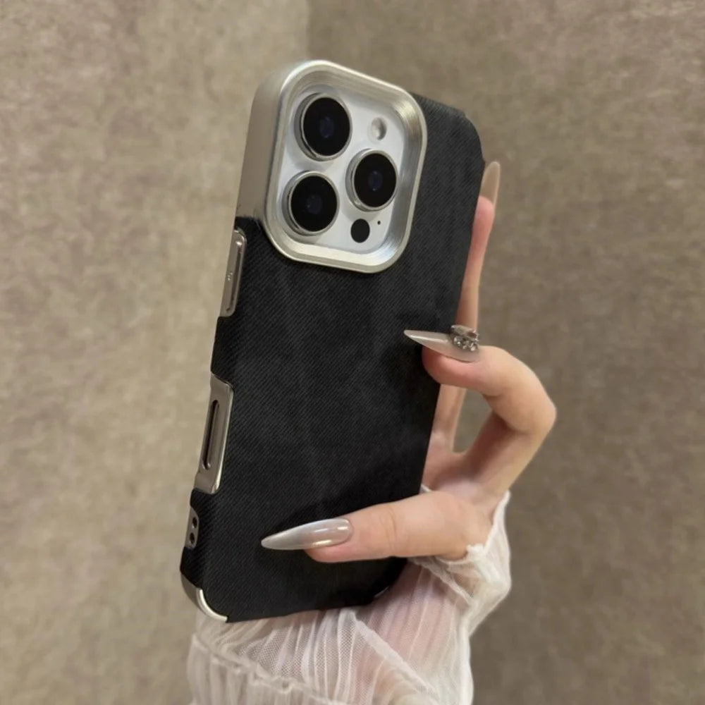 Retro Vintage Cowboy Fabric Case for iPhone 17 Air 16 15 14 13 12 Pro Max 11 Plus Luxury Jeans Soft Bumper Armor Phone Cover