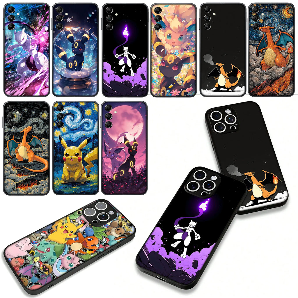 Charmander P-Pokemons Mewtwo P-Pikachus Phone Cover for Apple iPhone 16 15 14 Plus 13 12 Mini 17 Pro Max + ProMax 16E Air Case