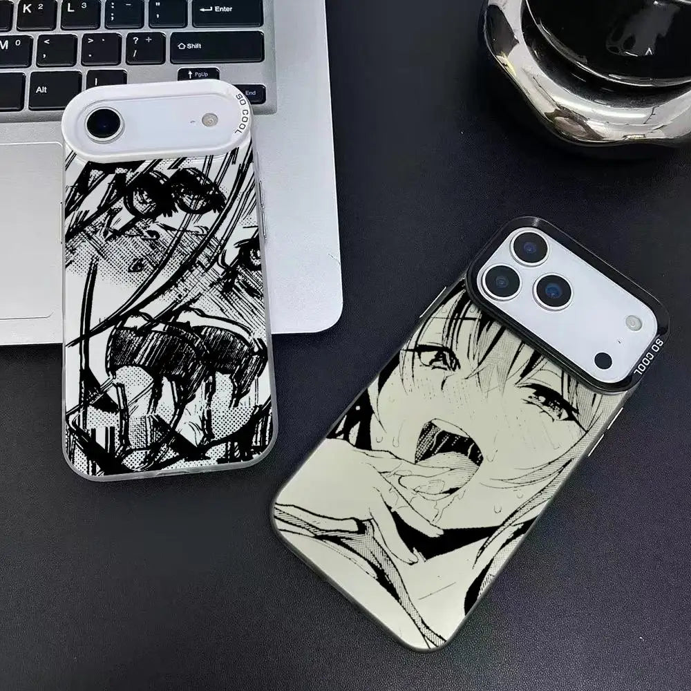 girl trend Anime Phone Case For iPhone 17 16 15 14 13 12 Pro Max Air Matte Laser Aurora Shockproof Funda