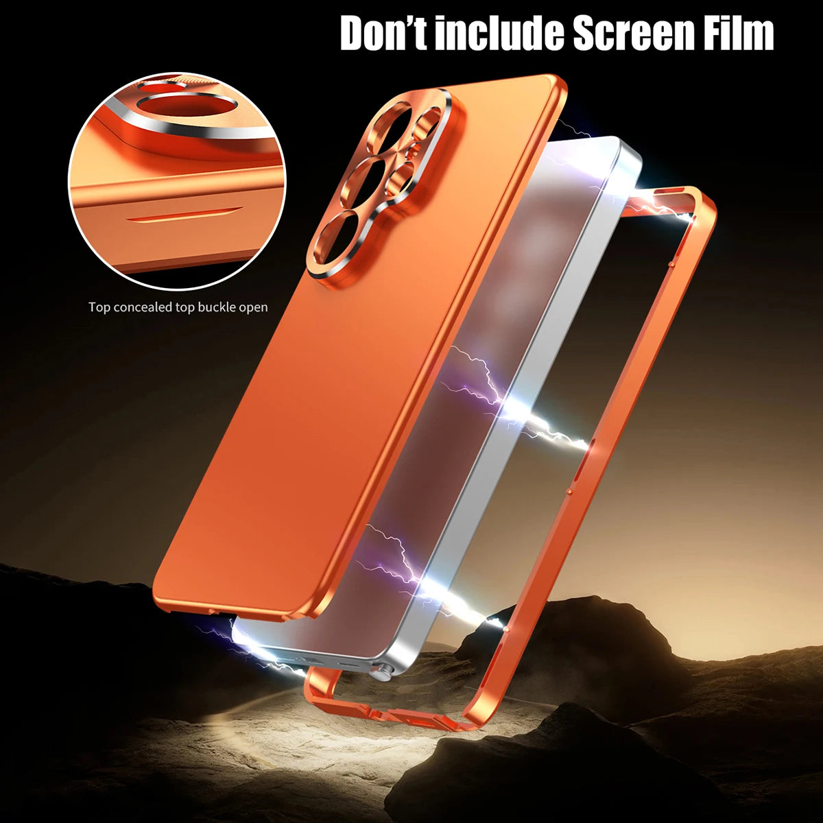Case For Samsung Galaxy S26 Ultra Plus S25 S24 S23 Ultra  Magnetic Close Aluminum Frame Plastic Back Metal