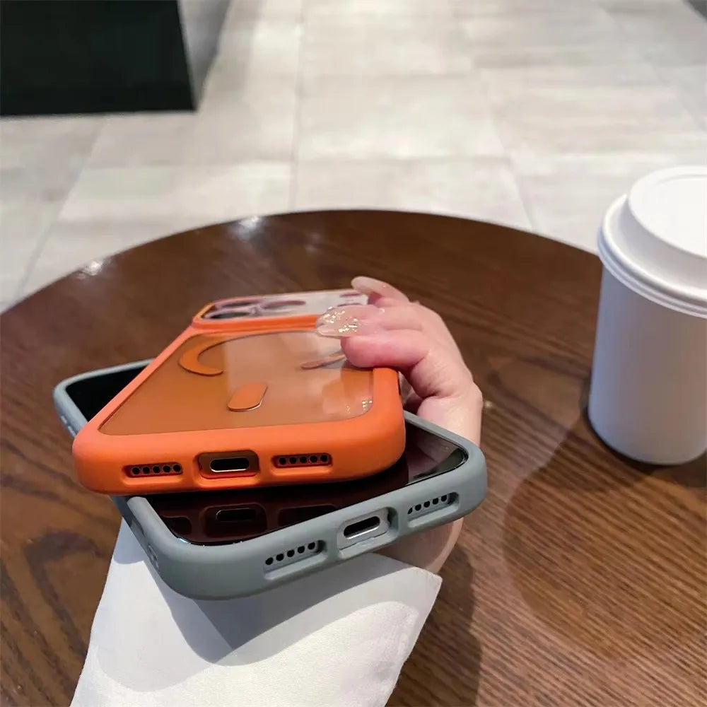 Luxury Transparent Magnetic Case For iPhone 17 Pro Max For Magsafe Wireless Charging Clear Hard Acrylic Shockproof Cover