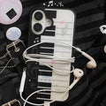 Korean Ins Niche Design Cute Piano Art Keyboard Star Phone Case For iPhone 17 16 15 14 13 12 11 Pro XR X Max 8 7 Plus Y2K Cover