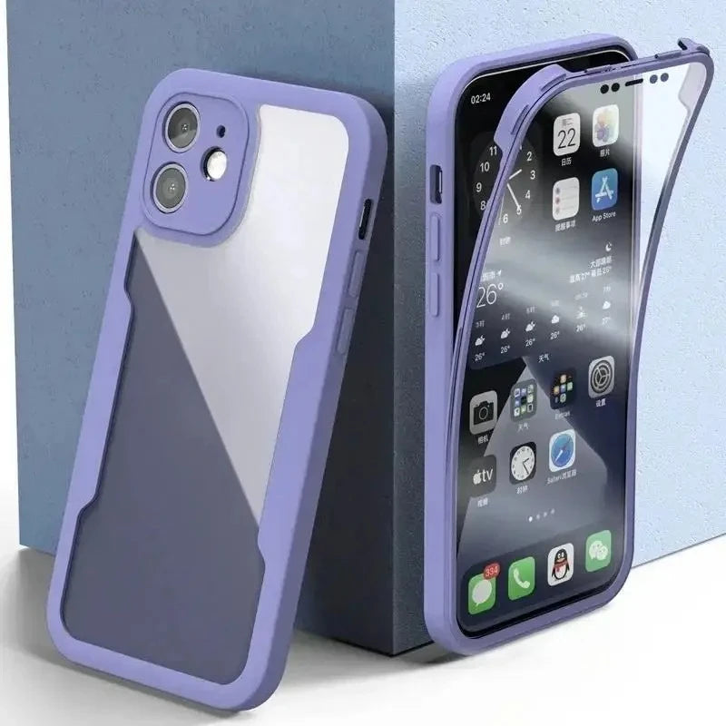 360 Full Cover Case For iPhone 17 Pro Max Air Capa For iPhone 16 Pro Max 14 15 Plus 16E 13 12 Mini Screen Protection Phone Cover