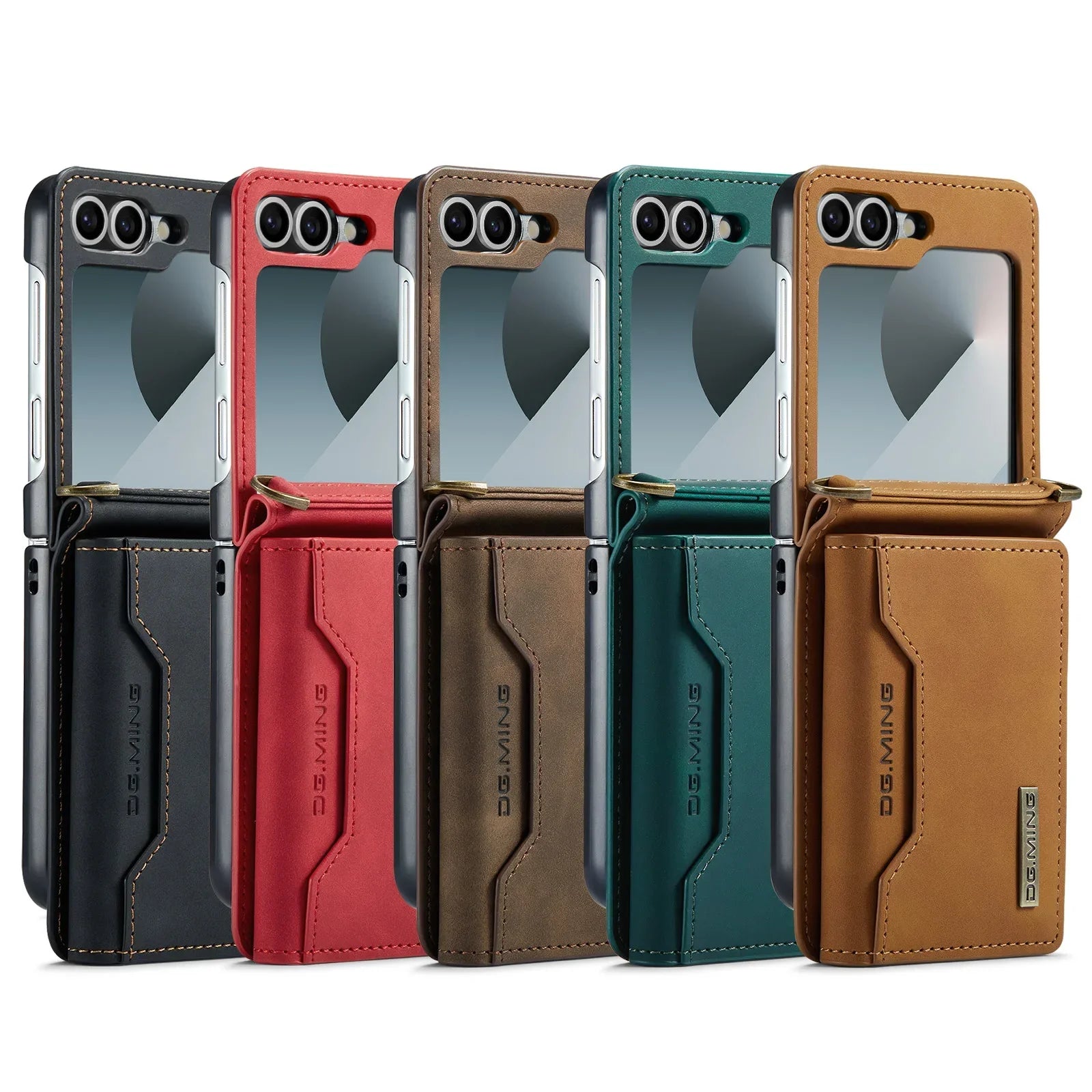Crossbody Leather Cover Wallet Phone Case For Samsung Galaxy Z Flip 7 fe 6 5 4 3 5G Flip6 Cards Slot Purse Triple Fold Bag Shell