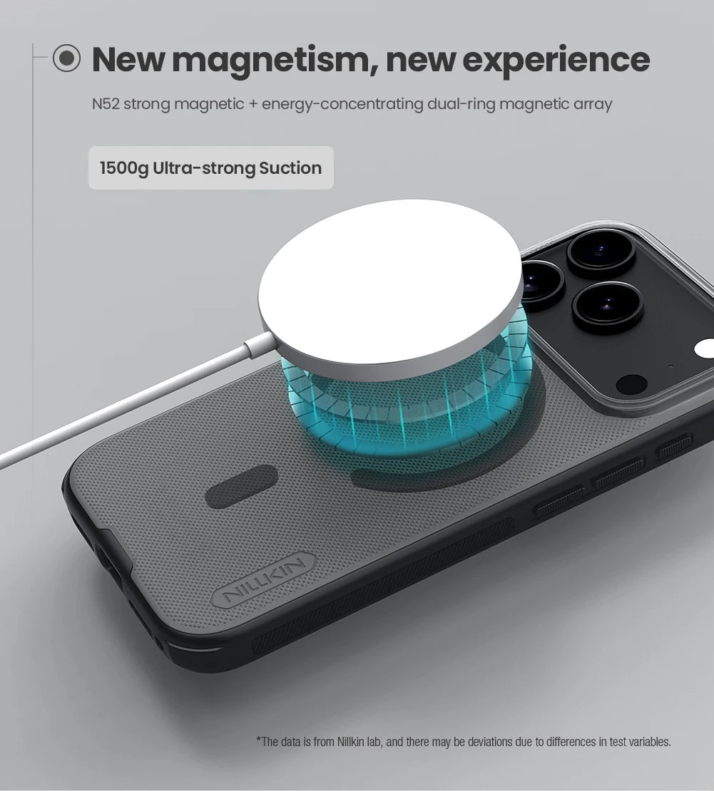 NILLKIN Case For iPhone 16 Pro/16 Pro Max/17/Air/17 Pro/17 Pro Max Magnetic Wireless Charging Matte Fingerprint Shockproof Cover
