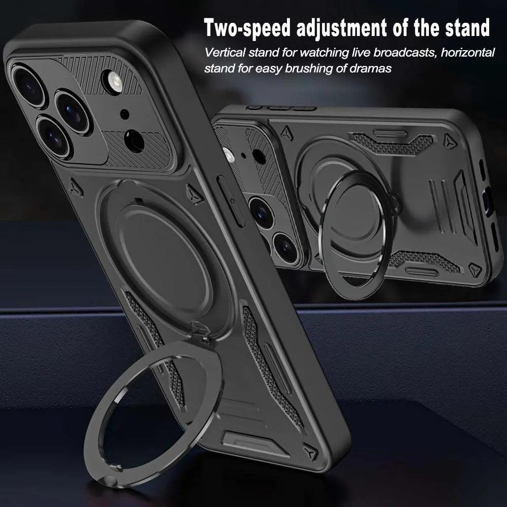 Case For iPhone 17 16 15 14 13 12 Pro Max Air 16e 16 15 14 Plus colorful Ring Bracket Magnetic Holder Cover Shockproof Armor