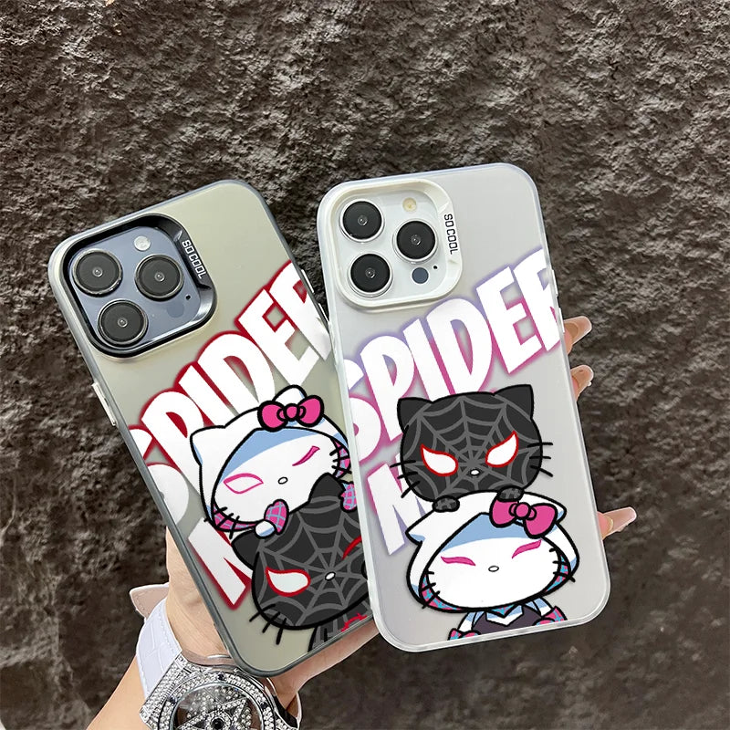 Cute Hello Kitty Spider-Man Phone Case for Samsung Galaxy A16 A06 A35 A55 A25 A05S A15 A56 A54 A36 A34 A24 A26 A14 A05 A04 4G 5G