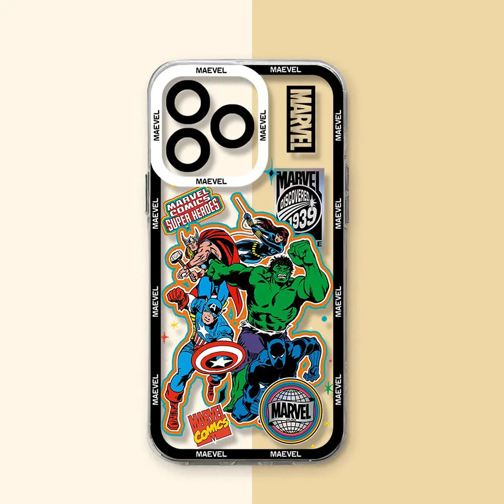 Marvel Avengers Captain America Phone Case For Samsung S25 S24 S23 S22 S21 S20 FE Note20 Note10 Plus Ultra Lite Clear Soft TPU